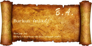 Burkus Anikó névjegykártya