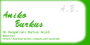 aniko burkus business card