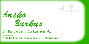 aniko burkus business card